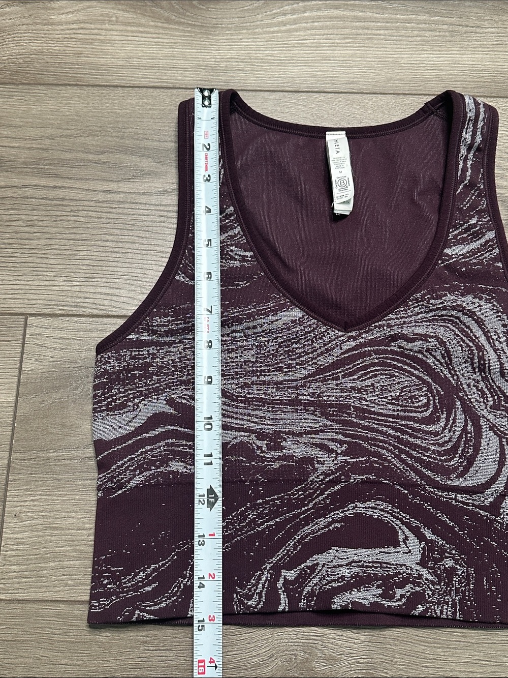 Athleta Aurora Seamless Shine Crop Tank Top Purple Silver Size Medium - Picture 5 of 7